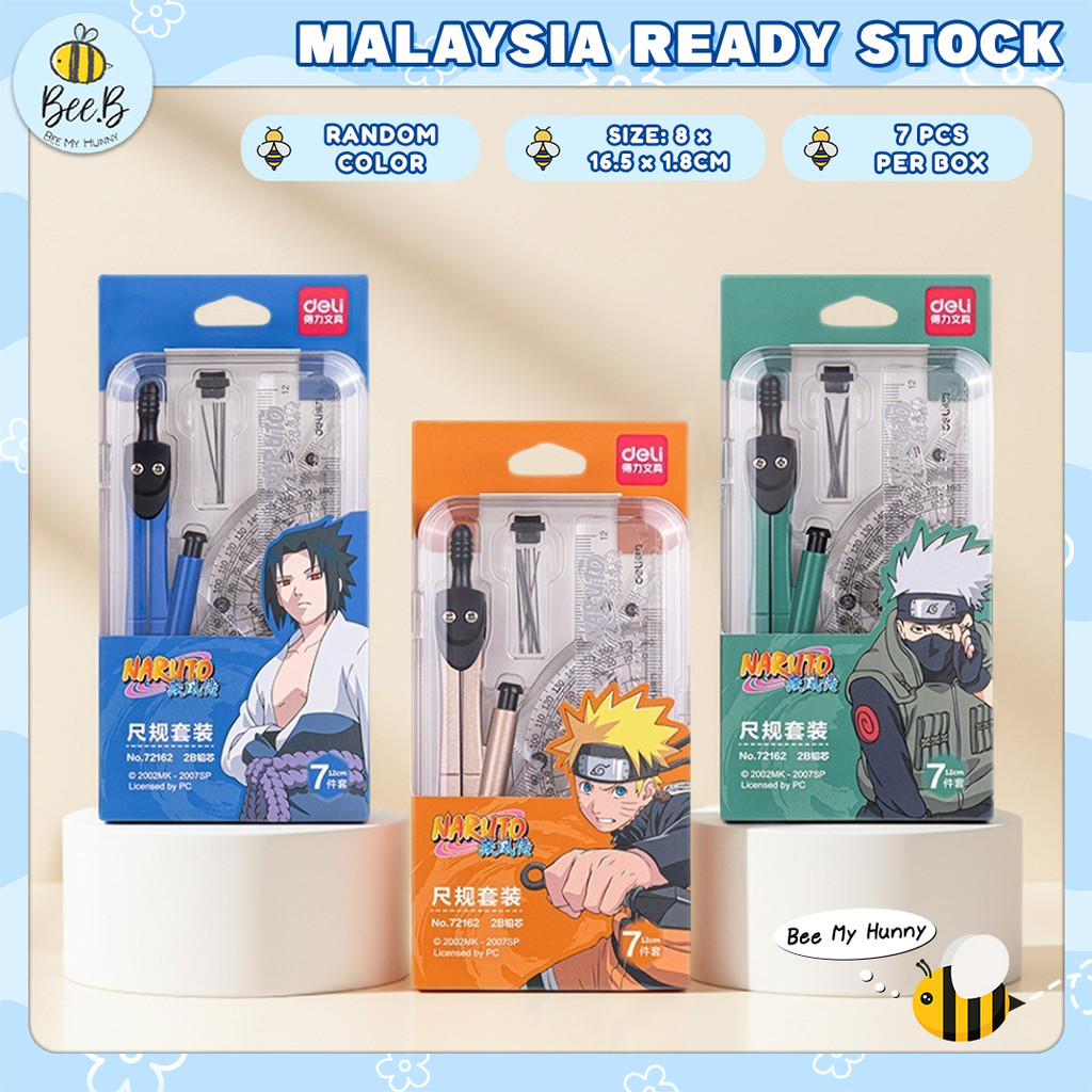 Deli Set Lukisan Drafting Set 72162 Naruto Series School Math Geometry ...
