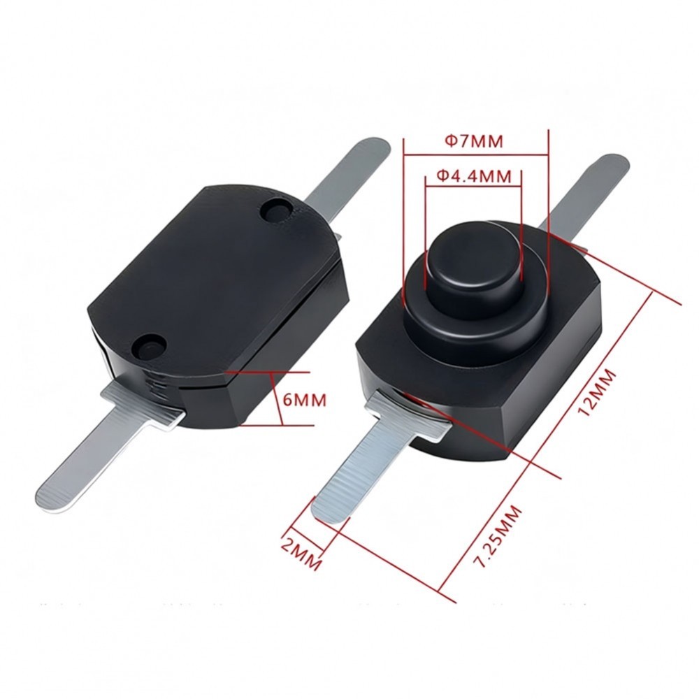 10PCS 1A 30V Black Latching On Off Mini Torch Push Button Switch copper ...