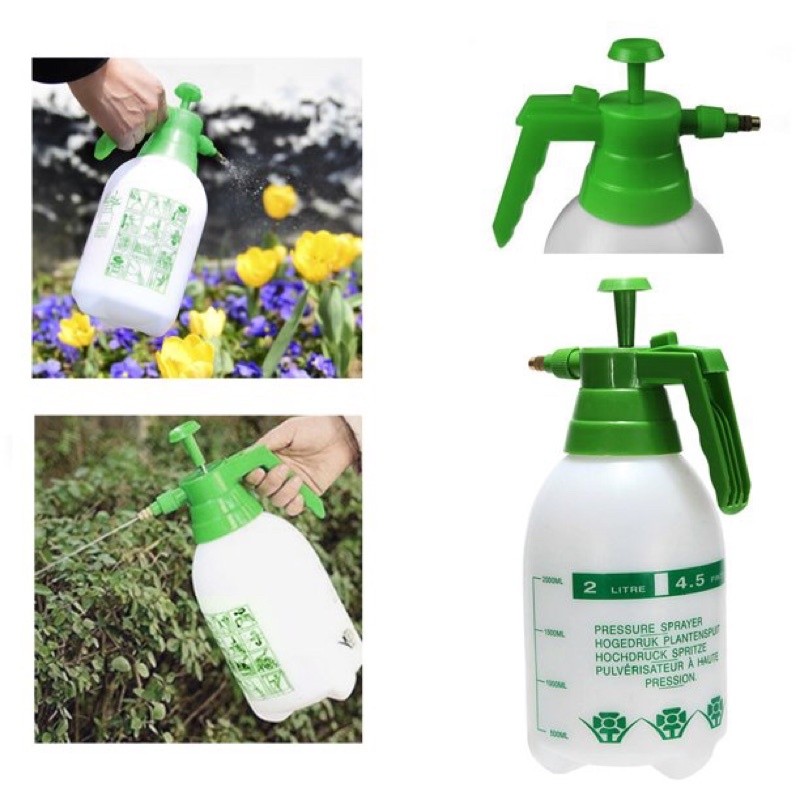 2L Brass Nozzle Pressure Sprayer Garden Plastic Pesticide Control Lawn ...
