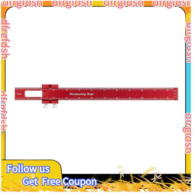 【D&F】Woodworking Tools Ruler Ruler Layout Tool Aluminum Ruler with T ...