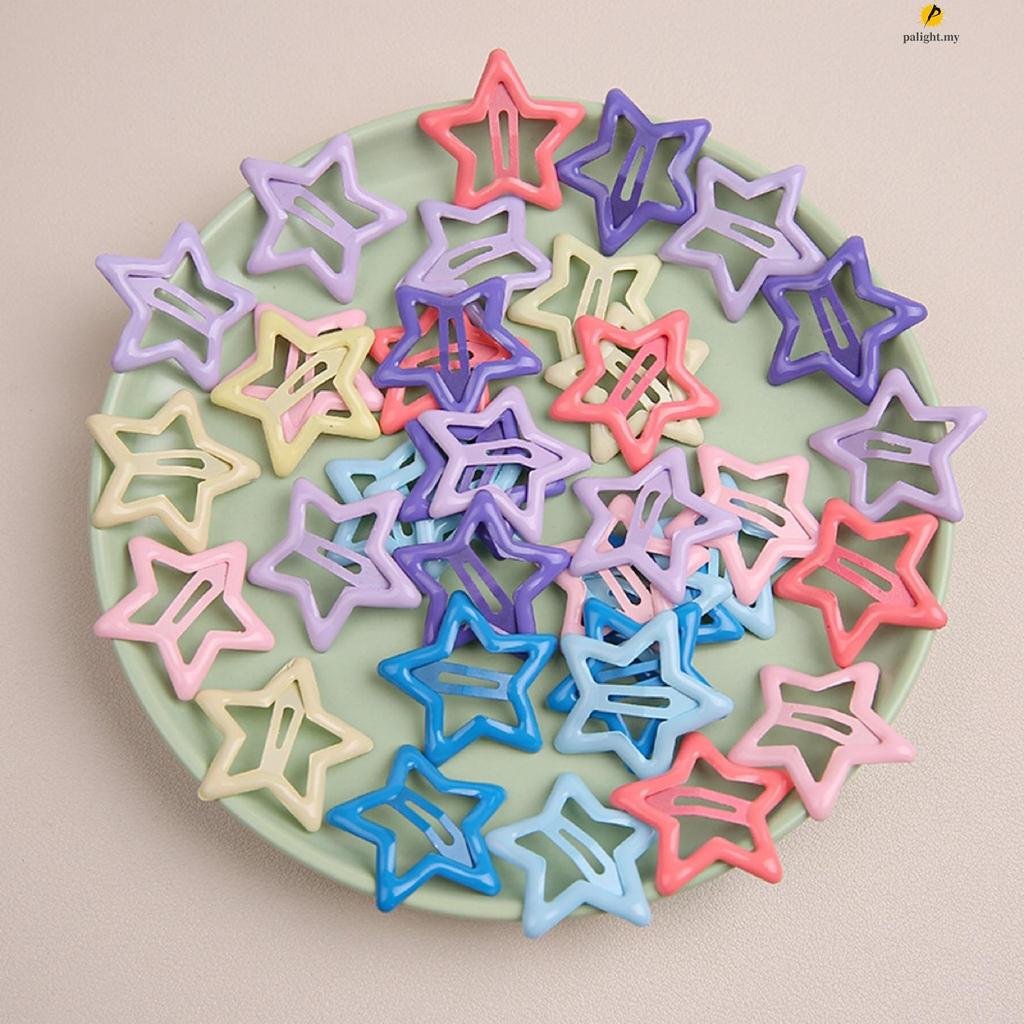 Cartoon Sweet Star Hair Clips Sweet Colorful Candy Color Hair Clips for ...