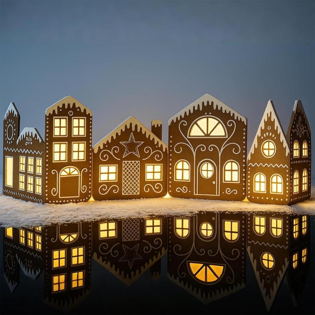 Christmas Village Rustic Table Centerpieces Gingerbread Village House ...