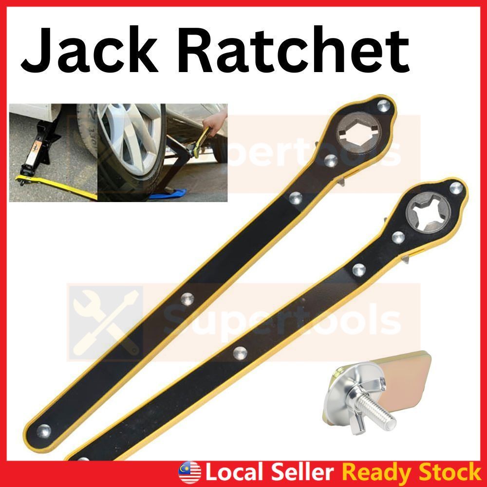 Car Scissor Jack Ratchet Wrench Garage Tire Wheel Lug Labor-Saving ...