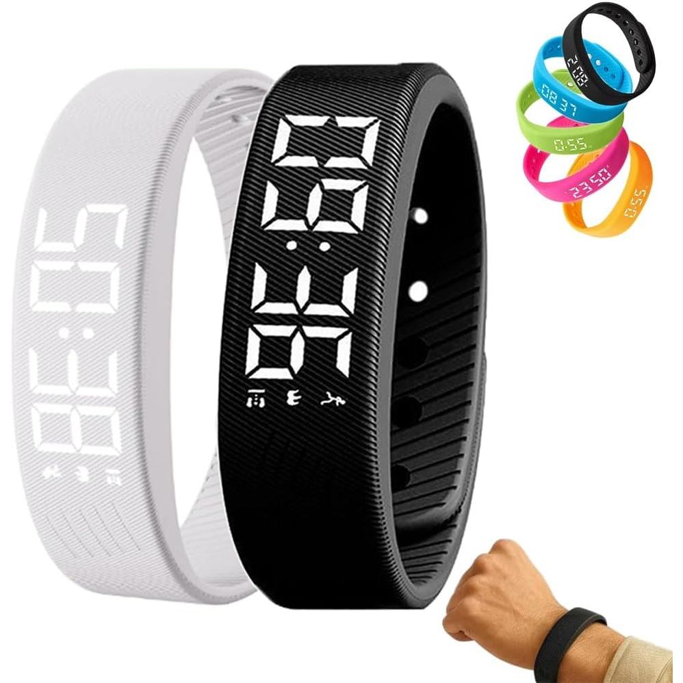 Alarm Clock Watch, Wearable Silent Vibrating Alarms Wristband, Waterproof  Rechargeable Vibrating Alarm Clock for Heavy Sleepers,Sleep & Wake up  Naturally Without Disturbing Partner