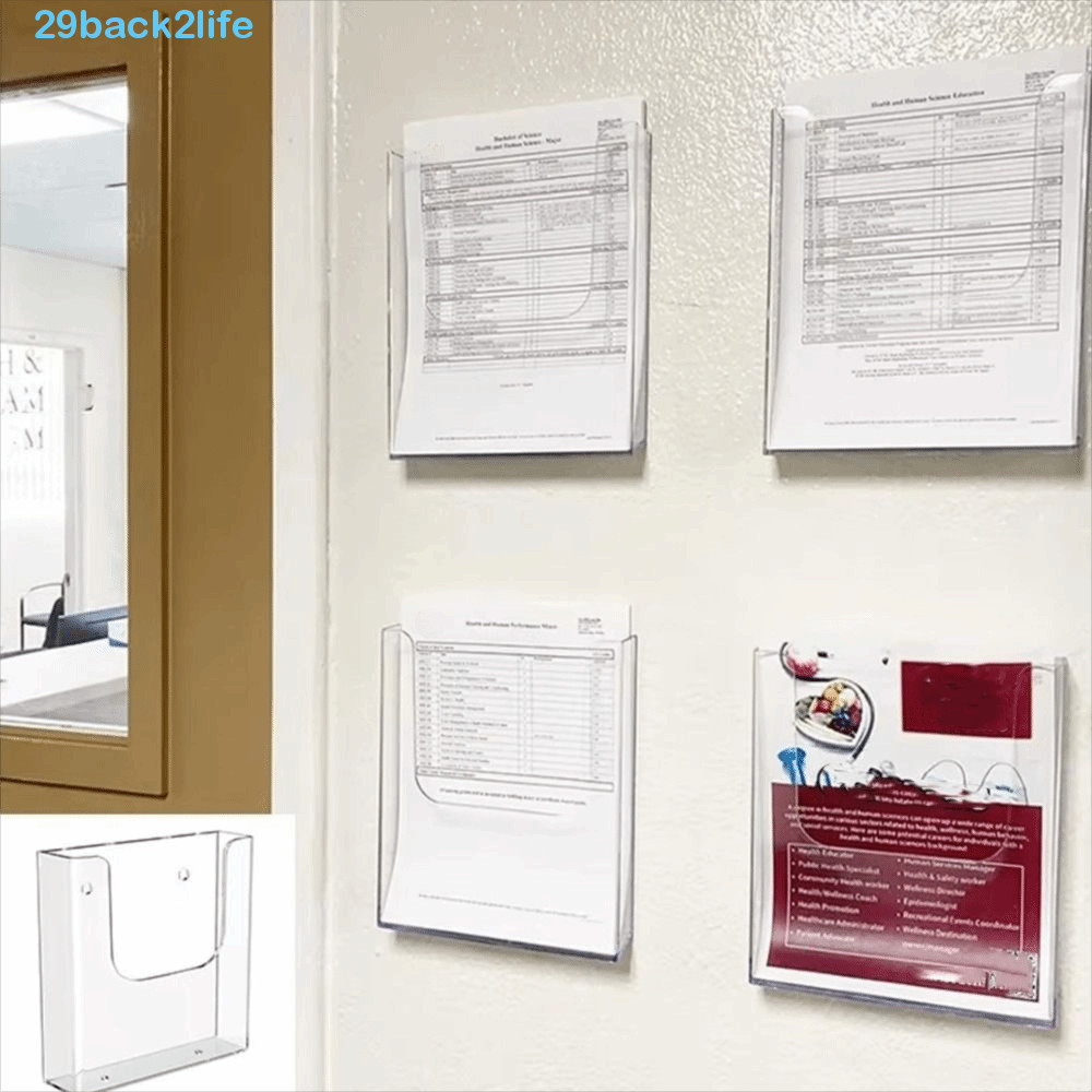 BACK2LIFE Wall-Mounted File Organizer, A4/A5 Transparent Acrylic ...