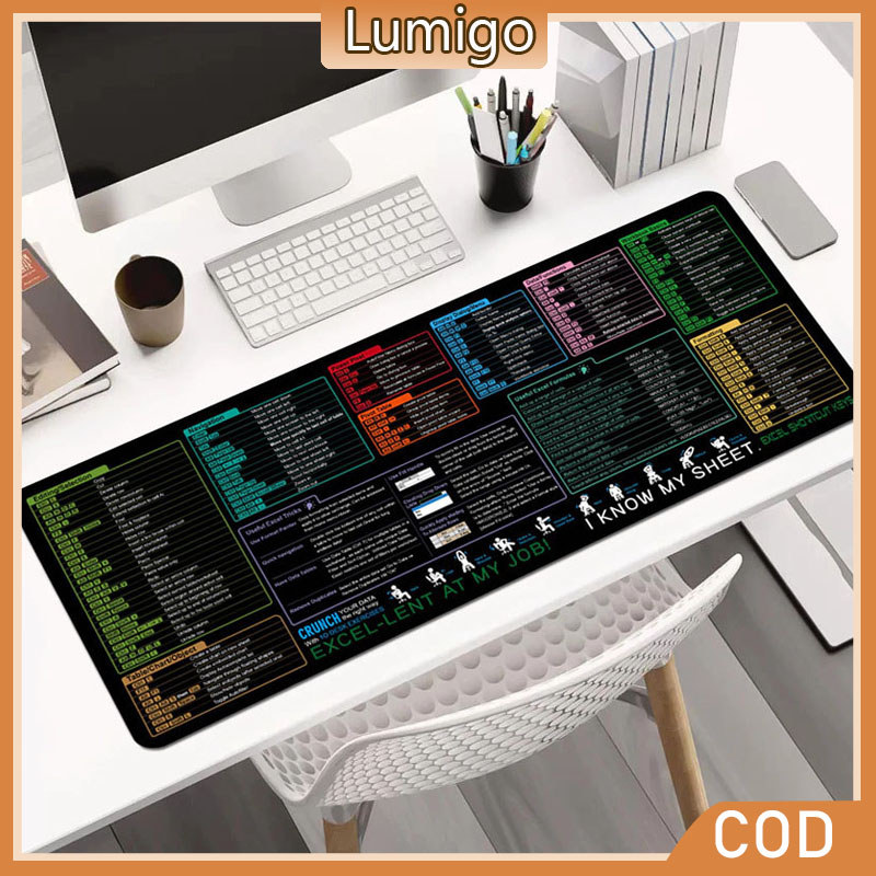Extended Large Excel Shortcut Keys Mouse Pad Sheet Office Mouse Pad ...