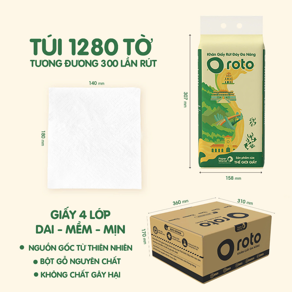 Box of 10 packs of Roto premium 4-layer wall-mounted multi-purpose ...