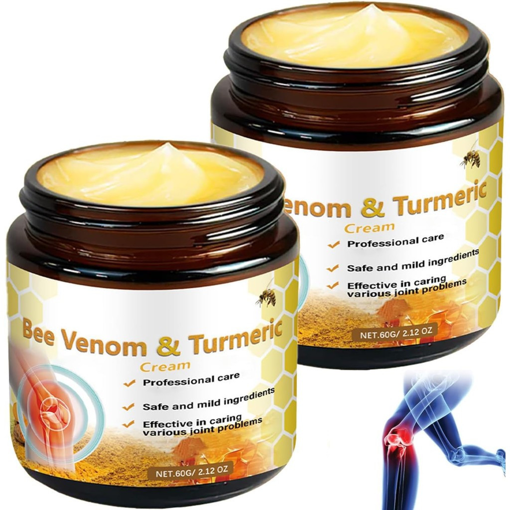 2Pcs Professional Bee Venom Joint,Bee Venom & Turmeric Cream,Natural ...