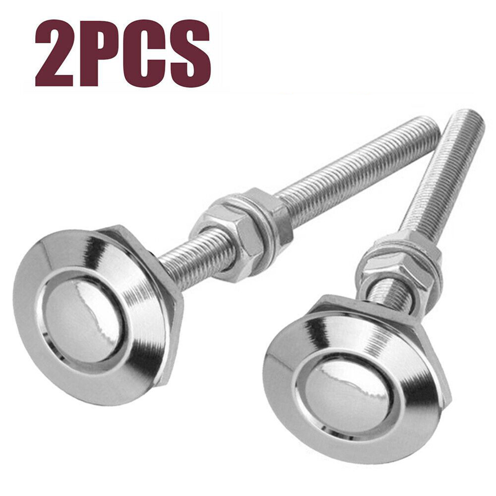 2Pcs Car Silver Push Button Quick Release Bumper Latch Buttons Bonnet ...