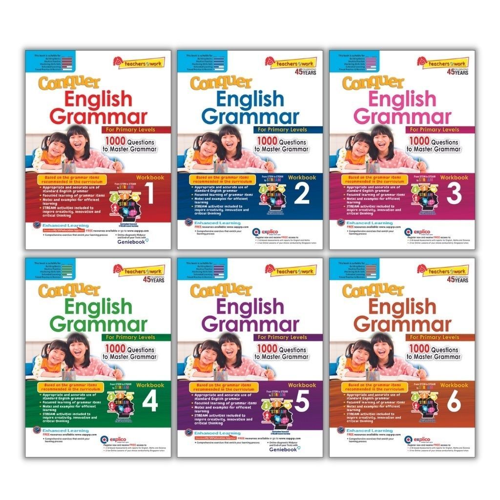 Conquer English Grammar For Primary Levels Workbook 1 - 6 | Skill-based ...