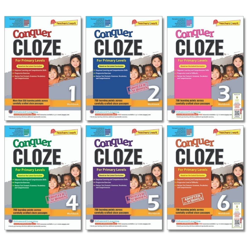 Conquer Cloze For Primary Levels Workbook 1 - 6 | Skill-based | Primary ...