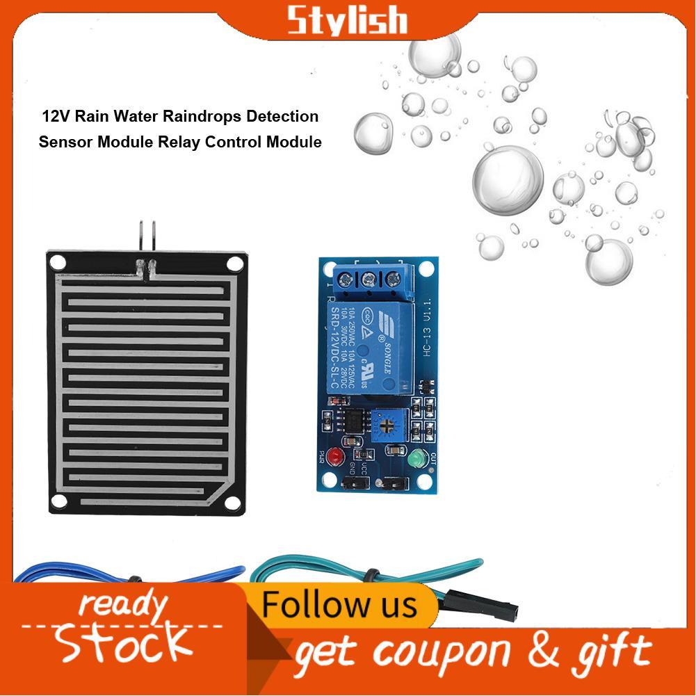 stylish365 Sutinna Rain Water Sensor Module 12V Raindrop Detection ...