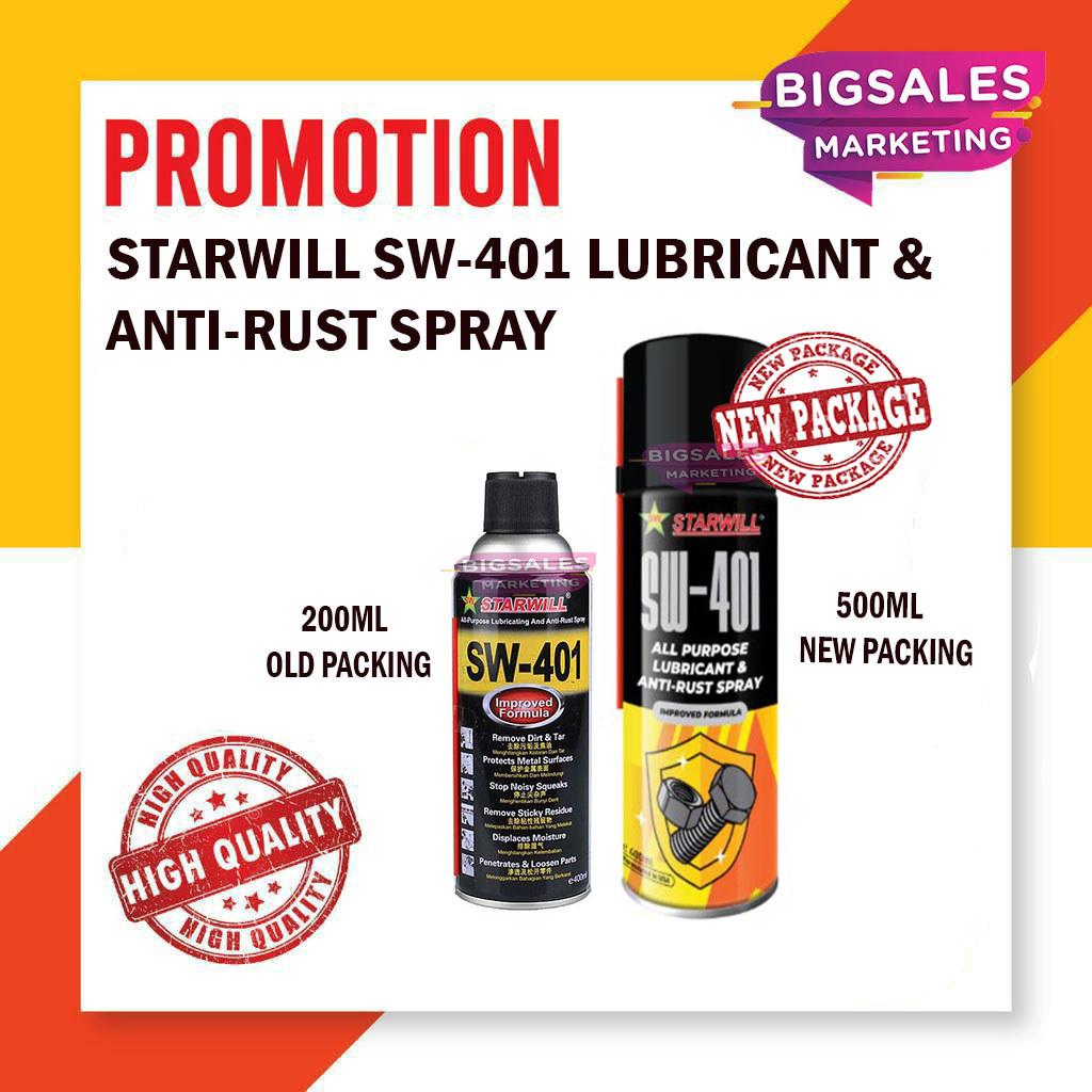 STARWILL SW-401 200ML & 500ML All Purpose Lubricating And Anti Rust ...