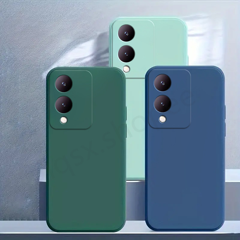 Cover VIVO Y17s, Custodia In Silicone TPU Morbido Marrone, Antiurto Con Bordi Rialzati Per Fotocamera