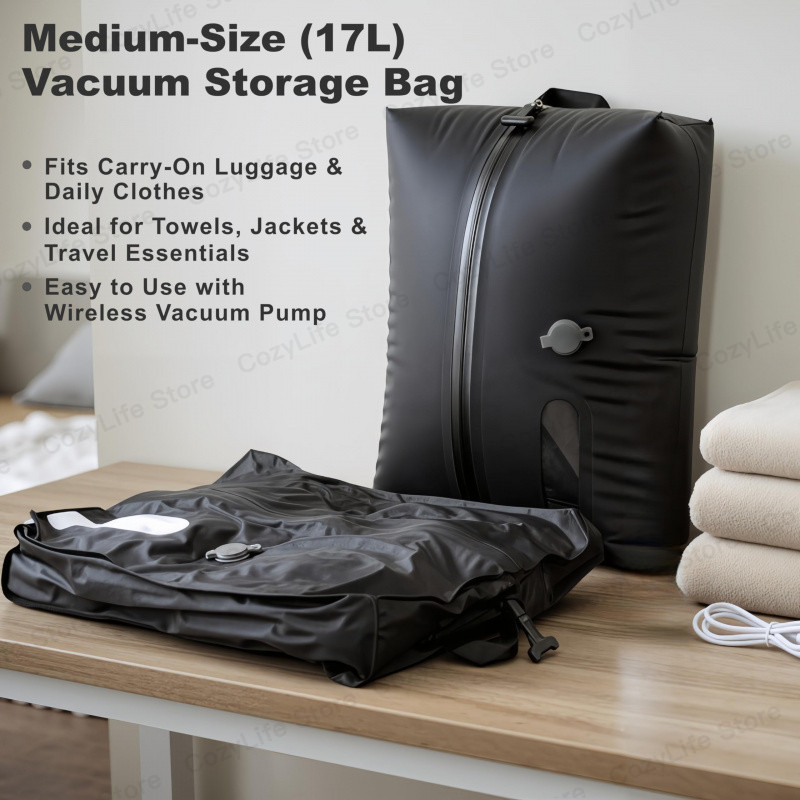 【Ready Stock】17L-40L Reusable Travel Vacuum Compression Bag With Vacuum ...