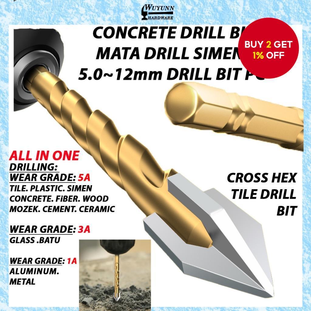 New Marta Cross Hex Tile Drill Bit Set for Drilling Glass, Ceramic ...