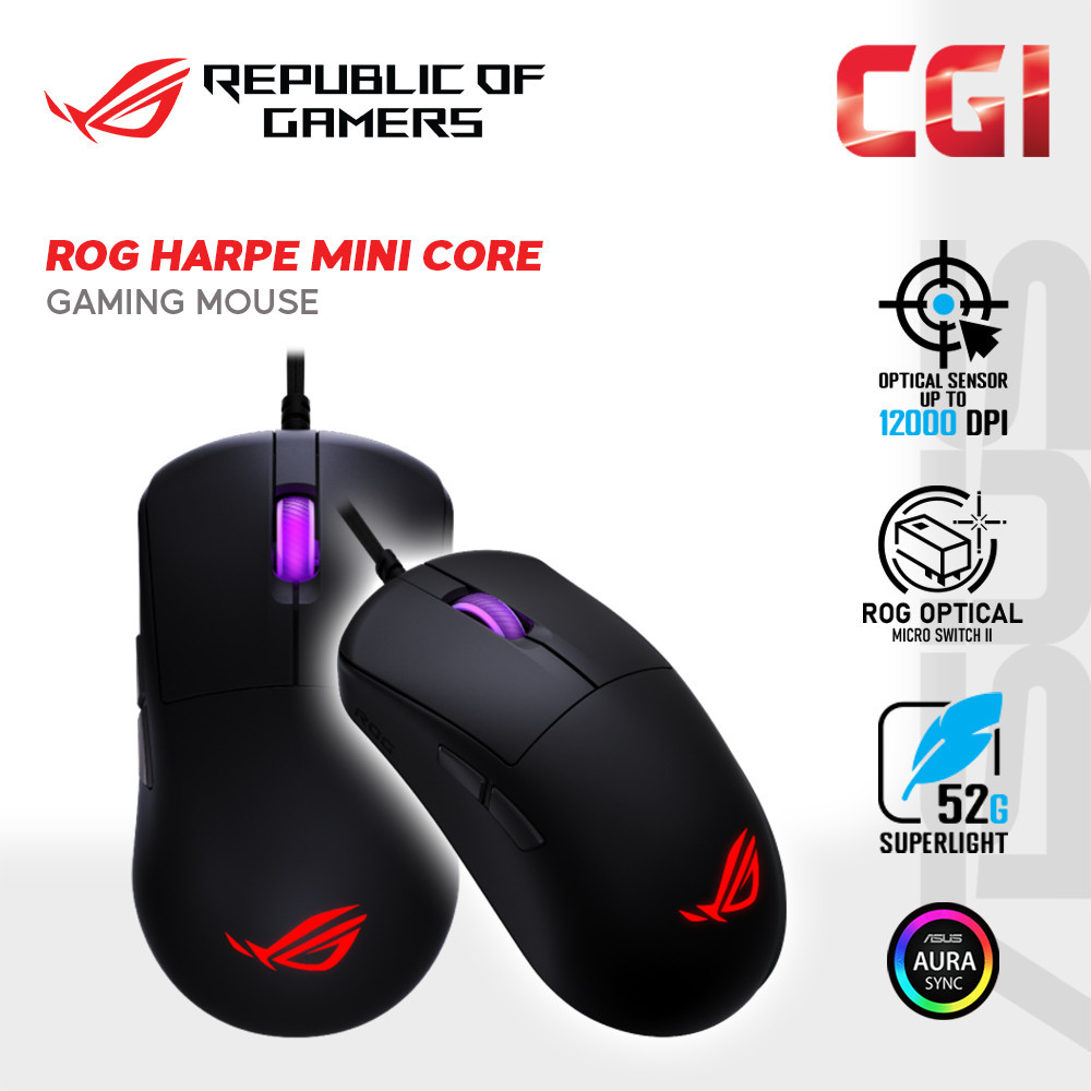 Asus P524 ROG Harpe Mini Core 1000Hz 12000dpi Wired Gaming Mouse ...