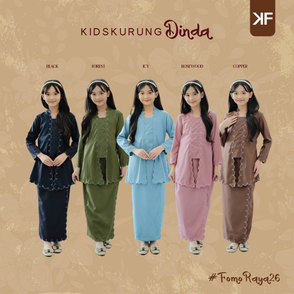 Dinda Kurung Kids Raya 2026 Baju Raya Anak - Japanese Cotton | Shopee ...