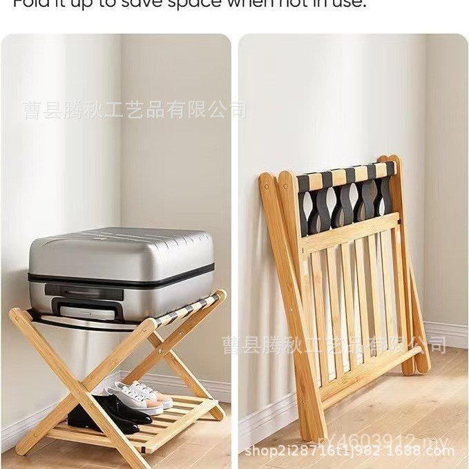 Foldable Entrance Luggage Stand Portable Storage Rack Double-Layer ...