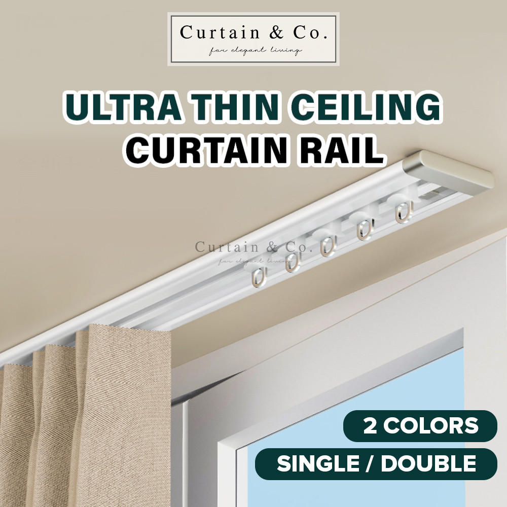 [Full Set - Single Rail] Curtain & Co Rel Langsir Curtain Rail Aluminum ...