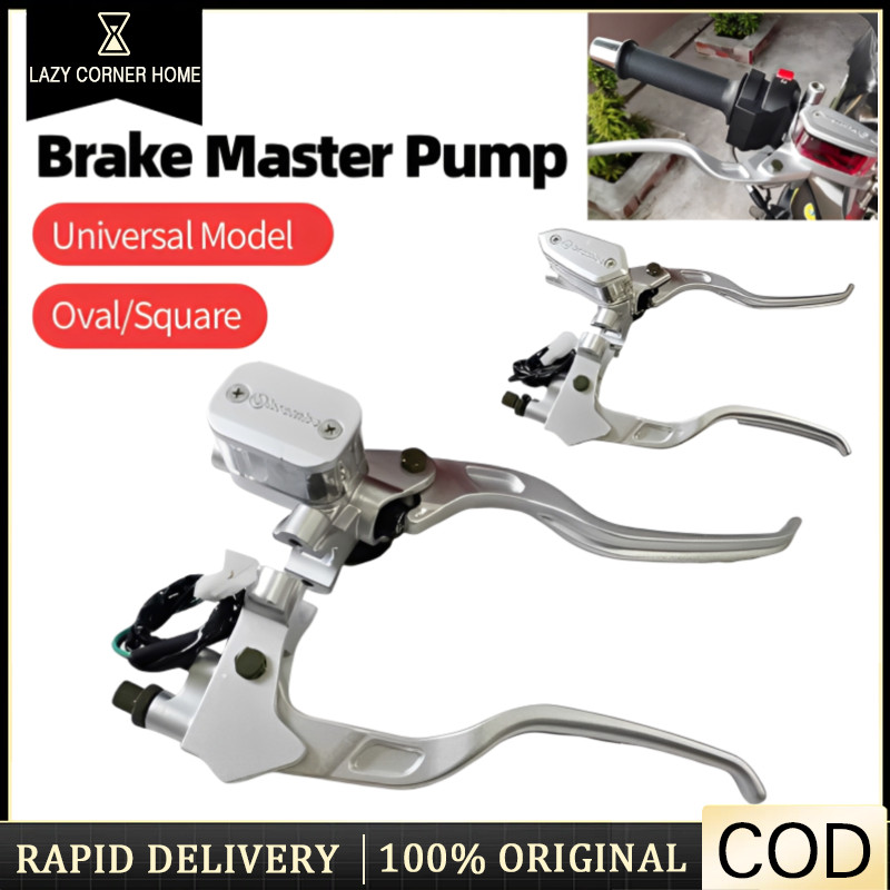 Master Brake Pump Silver Oval/Square Brake Master Cylinder Set ...