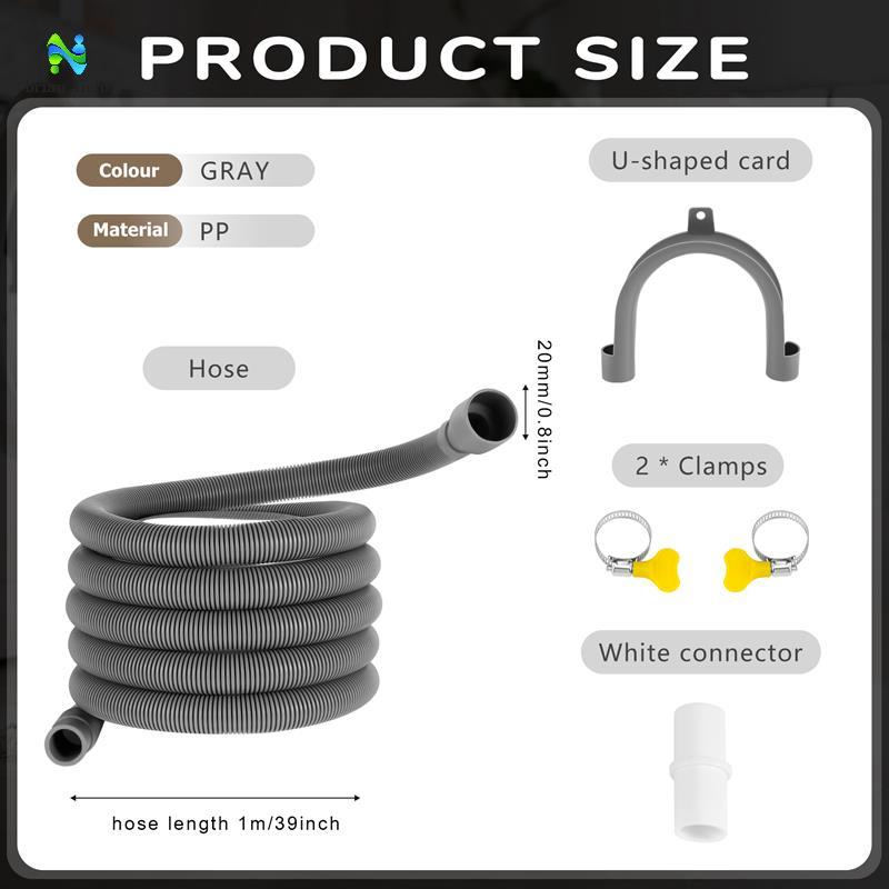 Drain Hose Extension Set Universal Washing Machine Hose 1M, Include ...
