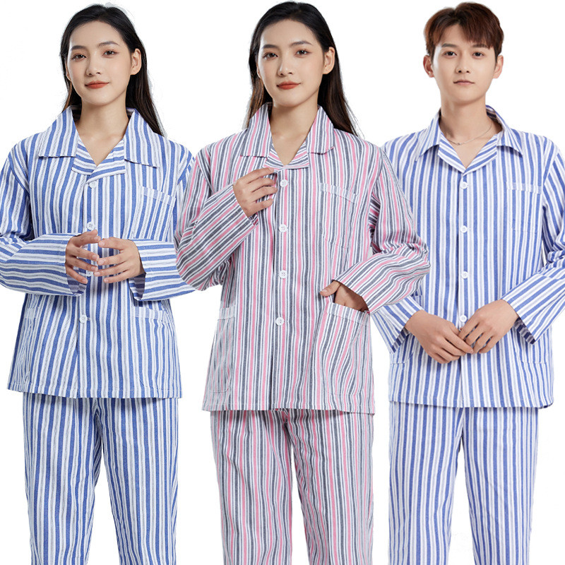 Cotton Hospital Gown Long Sleeve Unisex Patient Gown Pajamas Short ...
