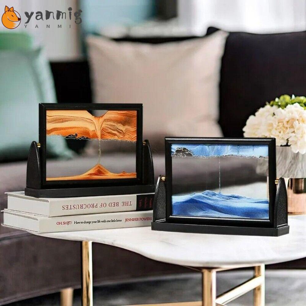 YANMIG Moving Sand Art Picture, Rotatable Flowing Sand Glass Quicksand ...