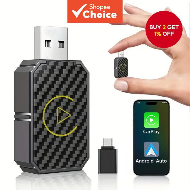 2-in-1 Wireless CarPlay & Android Auto Adapter, Converts Vehicle's ...
