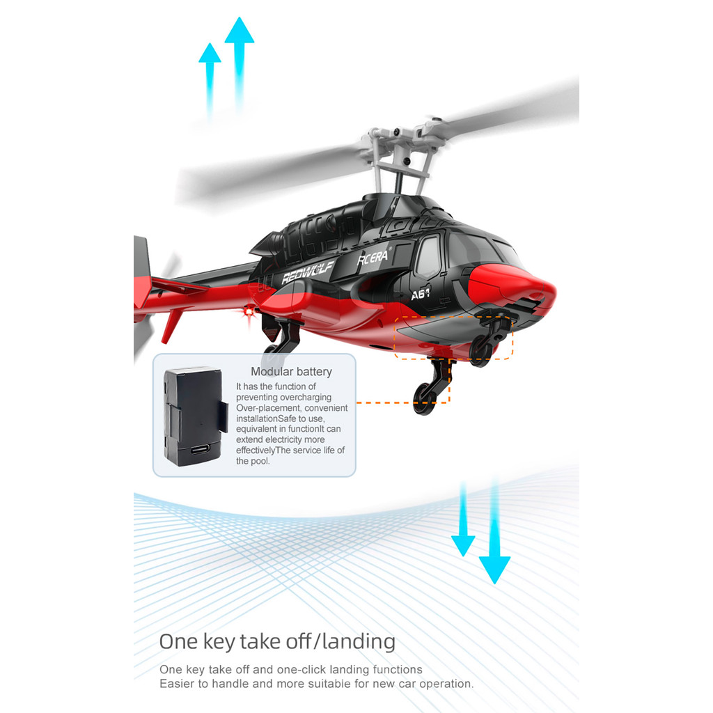 RC ERA A61 Airwolf Helicopter 4 Channels Optical Flow Positioning 1/52 ...