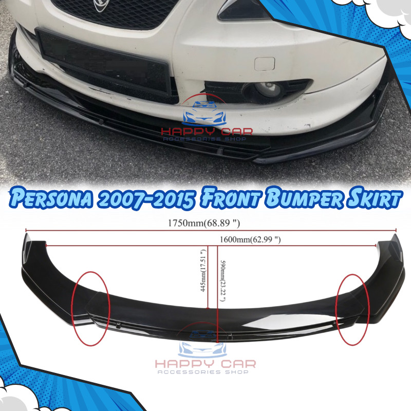 Proton Persona 2007-2015 Front Bumper Diffuser Lip Wrap Angle Splitters ...