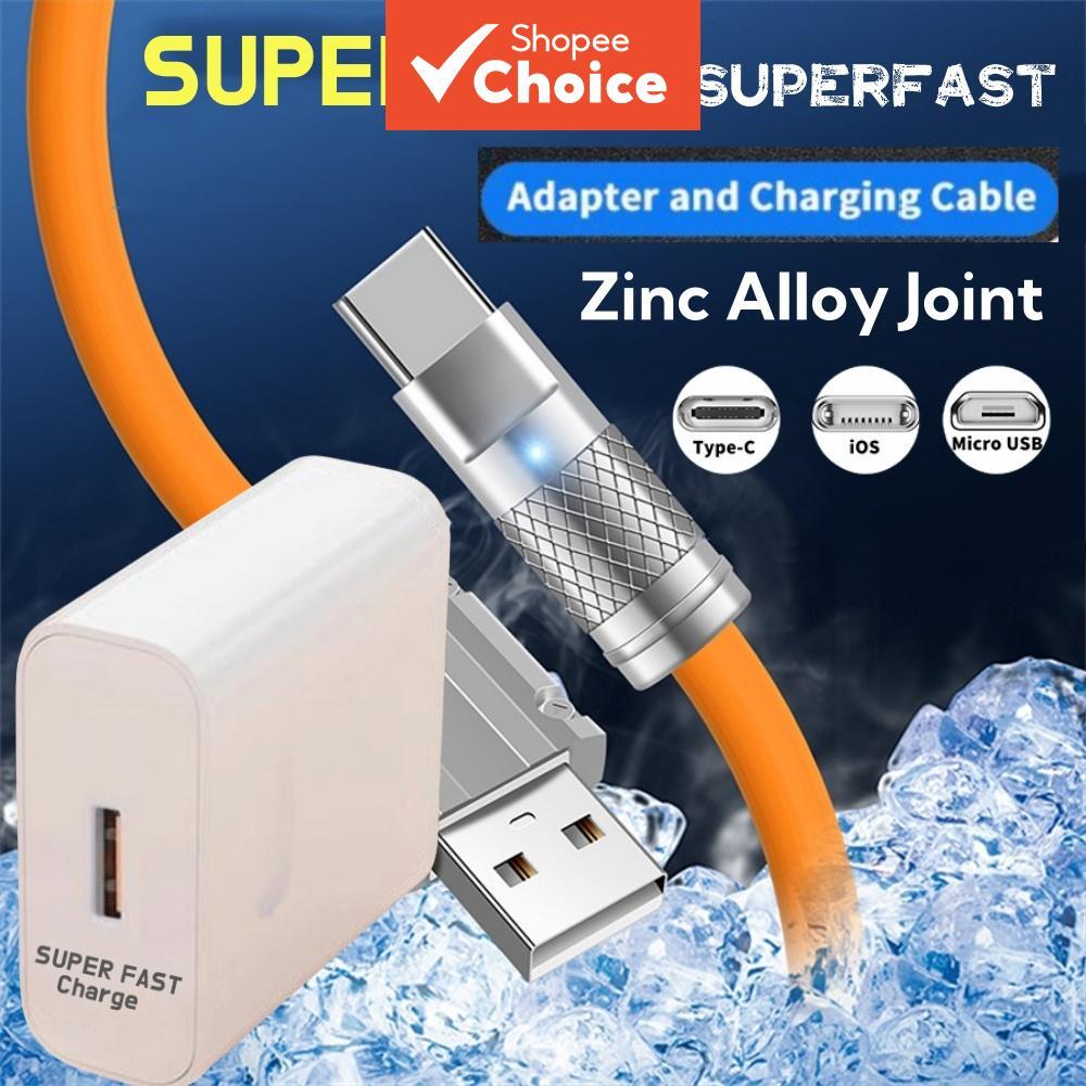 Super Fast Charging Cable with Adapter for Android Type-C iOS Cellphone ...