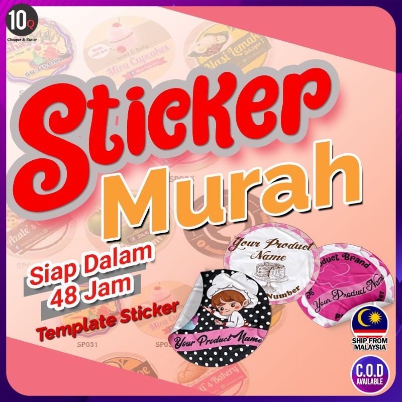10Q Sticker Label Produk Murah | Design Template Sedia | Ready Design ...