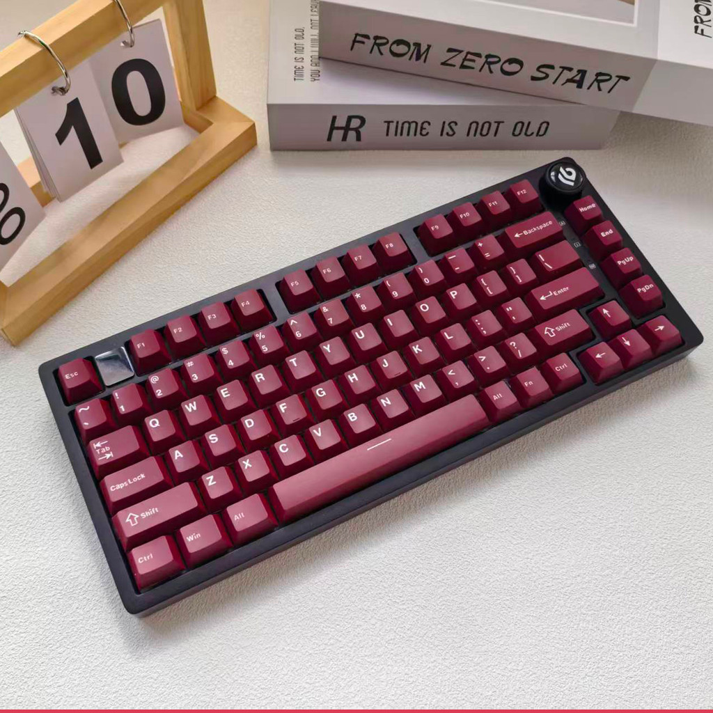 Dark Red Double Shot PBT Keycaps 126 Keys Cherry Profile Key cap for ...