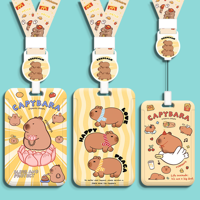 Kapibara Cute Student Card Holder Work ID Holder Campus Card ...