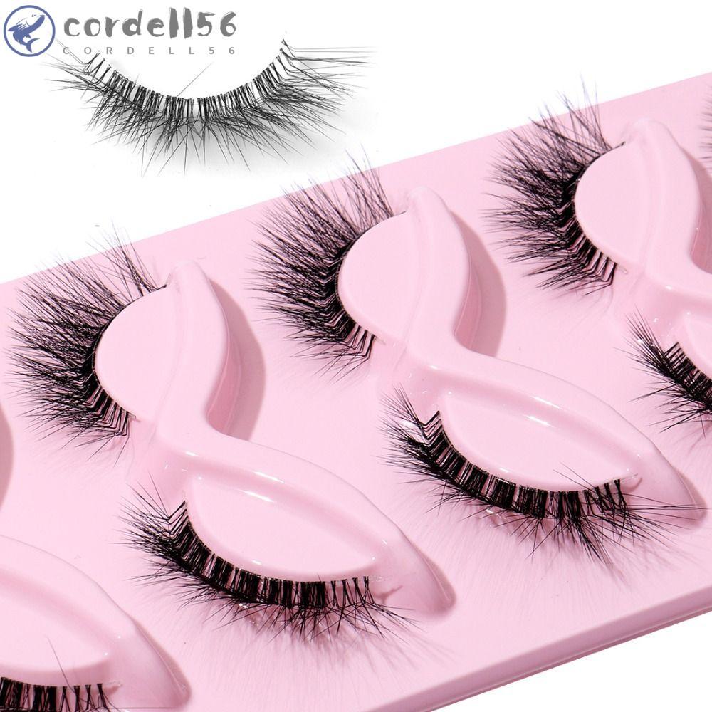 CORDELL 5 Pair L Curl False Eyelashes, Eye Tail Lengthening 3D Cat Eye ...