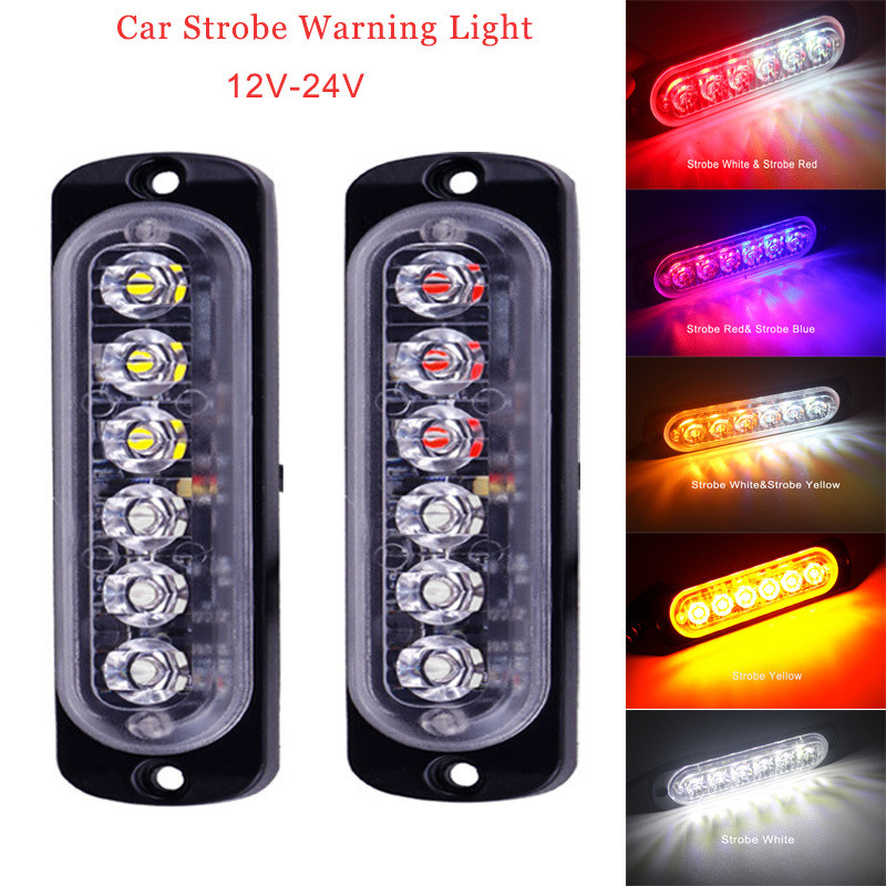 6 LED Strobe light warning light truck light 12-24V Warning LED Truck ...