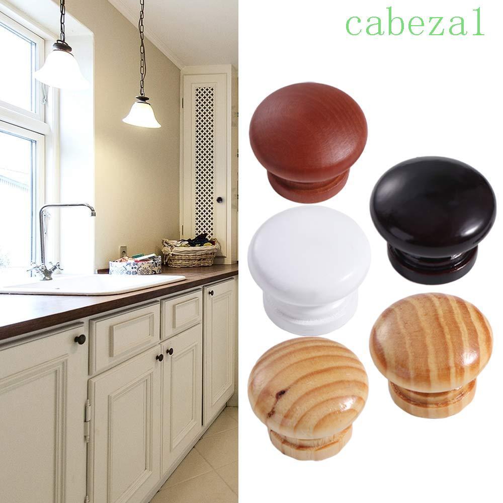 CABEZA Circular Drawer Handles, Polished Rust-Resistant Walnut Wood ...