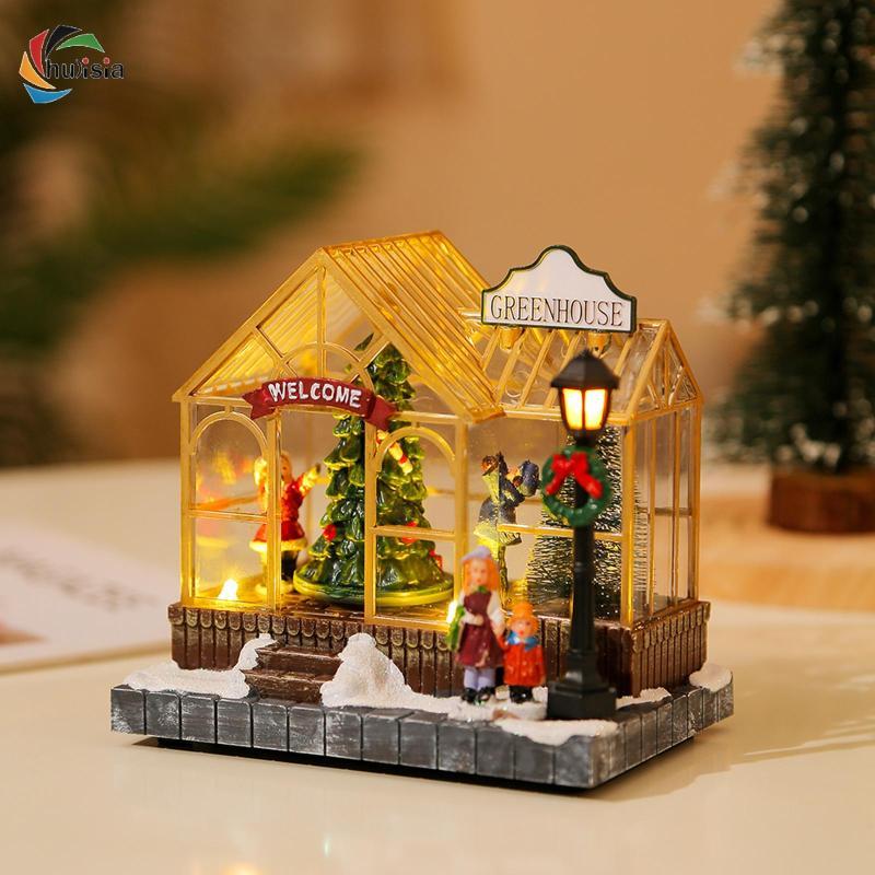 chulisia LED Christmas Lighted House Lights Up Christmas Village House ...