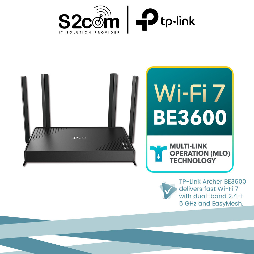 TP-Link Wi-Fi 7 BE3600 Dual-Band Router Archer BE220 Full Gigabit Port ...