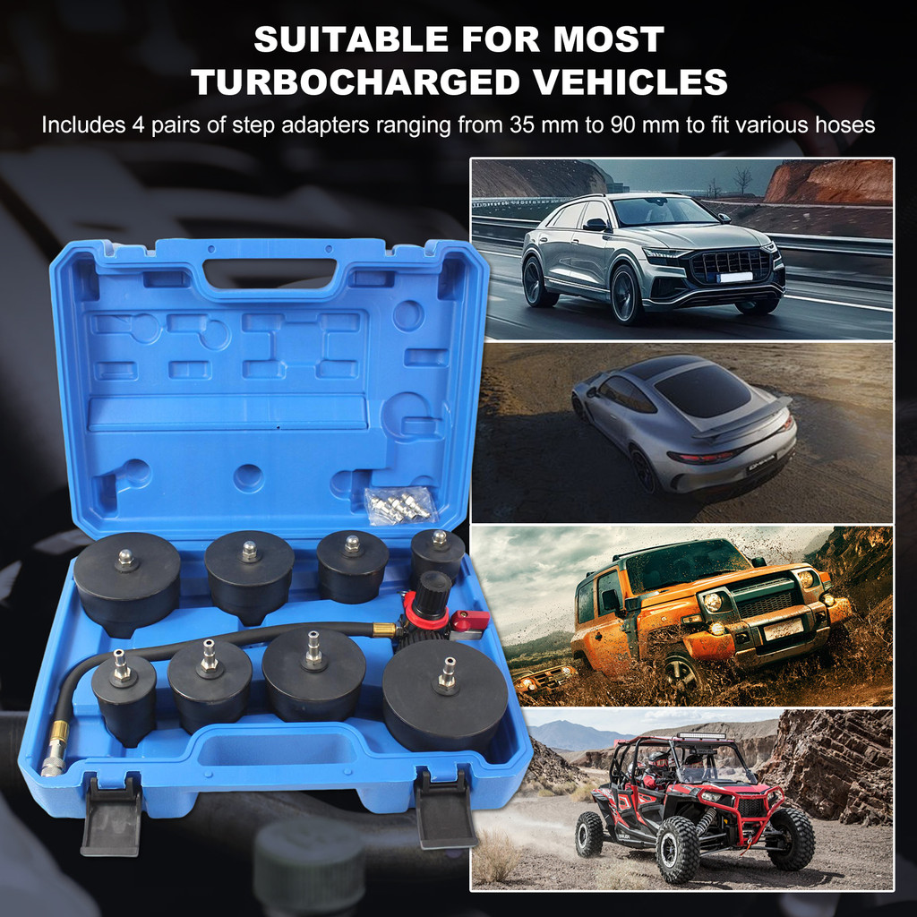 9 Pcs Turbo System Test Kit with 4 Pairs of Stepped Adapters Car ...