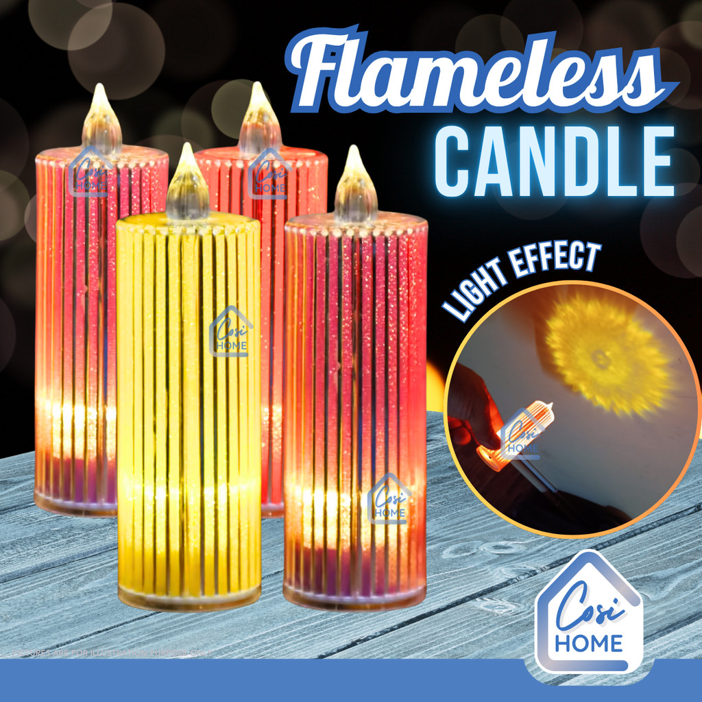 LED Flameless Candles Candles Bateri Starry Effect Lights Battery deko ...