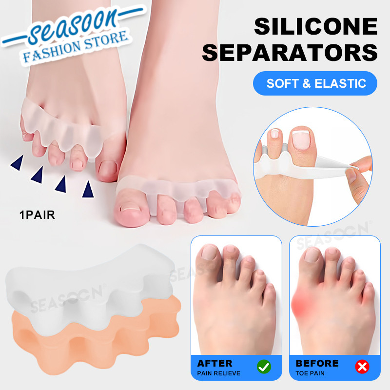 Soft Silicone Gel Toe Separator Pedicure Toes Correction Waterproof ...