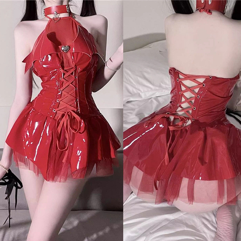 Sexy PVC Lingerie Set - Patent Leather Role-Playing Uniform | Shopee ...