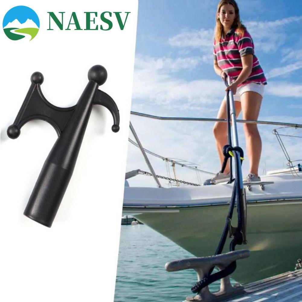 NAESV Durable Boat Hook, Black Plastic Telescoping Design Nylon Boat ...