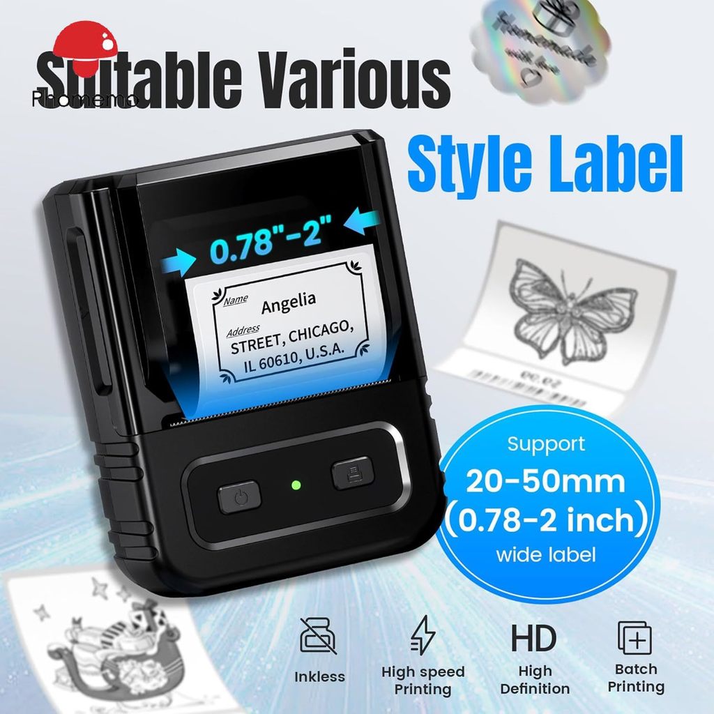 M102 Portable Mini Label Makers Barcode photo Label Printer Label Maker ...