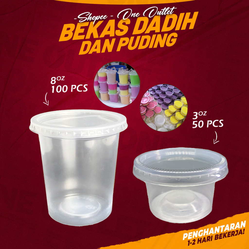 Bekas Dadih EC 8oz 100pcs / EPP 3oz 50pcs Round Plastic Container Bekas ...