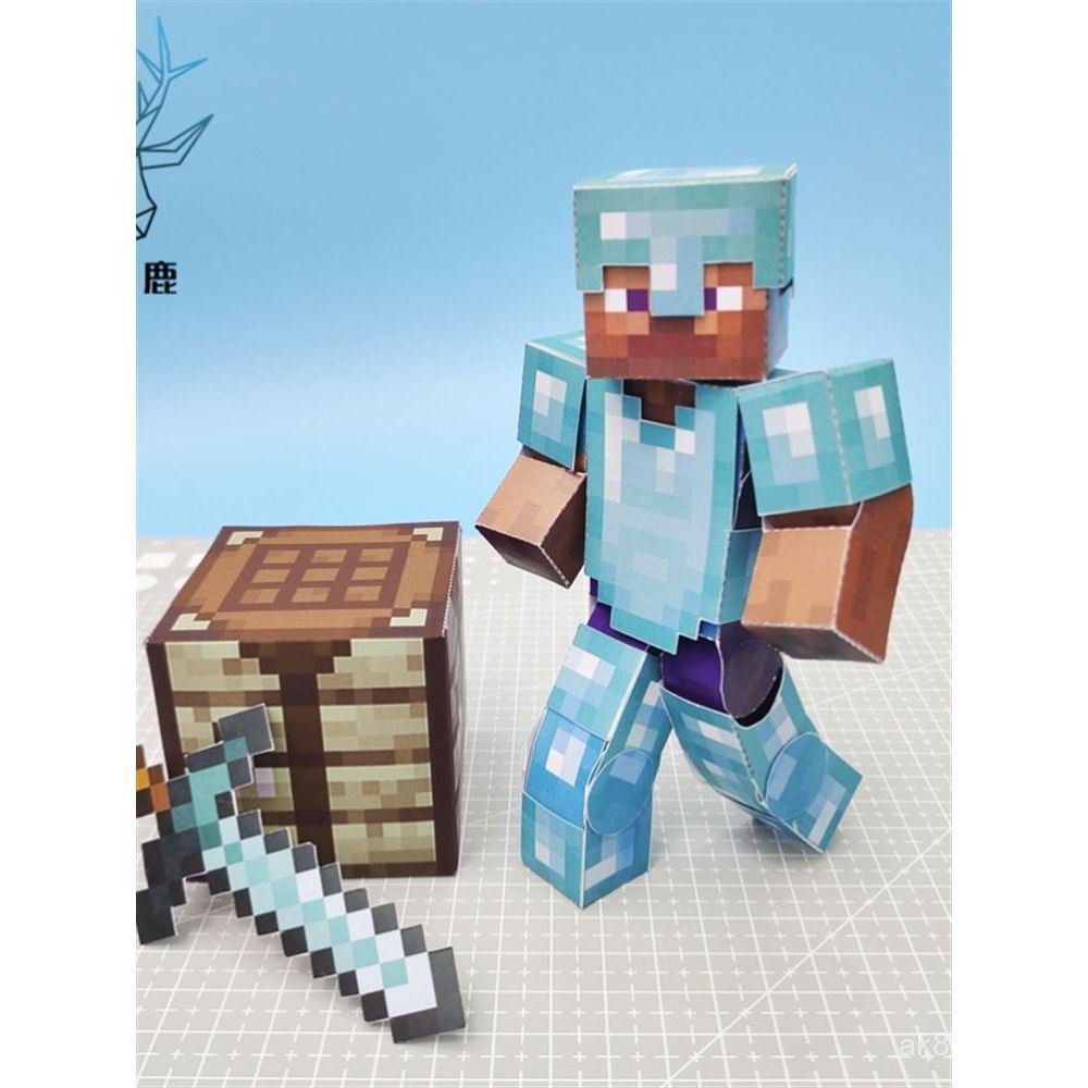Hot-selling Minecraft Paper Model Drawing Steve Creeper Entity 303HIN ...