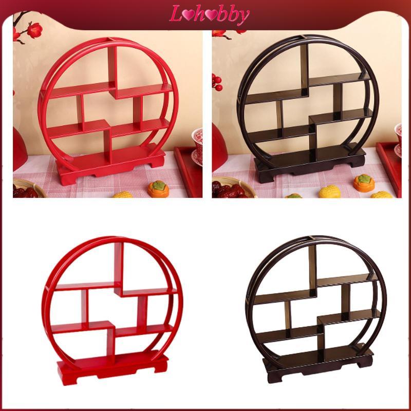 [Lohobby] Wooden Dessert Display Shelf Chinese Display Stand Round ...