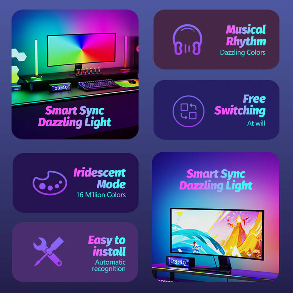 Skydimo RGBIC Monitor Backlight Strip PC Gaming Neon Sync Light Strip ...